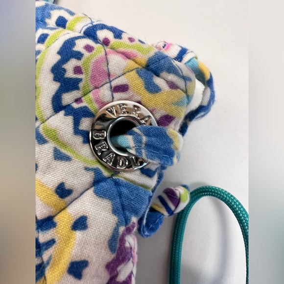 Vera Bradley Retired Small Capri Blue Lola Handbag Pasley Pattern Snaps Cotton - Picture 3 of 10